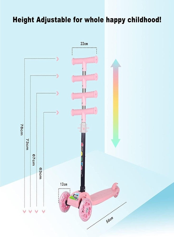 Drumstone (𝗦𝗽𝗲𝗰𝗶𝗮𝗹 𝟭𝟬 𝗬𝗲𝗮𝗿𝘀 𝗪𝗮𝗿𝗿𝗮𝗻𝘁𝘆) Adjustable Height Foldable Kids Scooter - 3-Wheel Kick Scooter with LED Light-Up PVC Wheels, Rear Brake, and Sturdy Build for 2+ Years - Image 5
